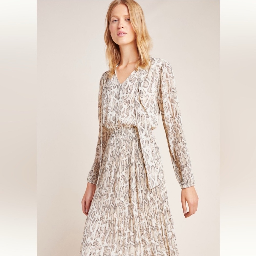 Anthropologie Current Air Snake Print  Dress